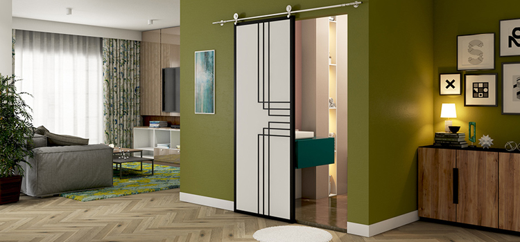 sliding bathroom door installation in Mayflower Village